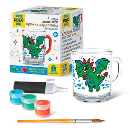 Set for creativity. Mug under the painting "Dragon"-1