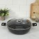 Stear, D = 30 cm, removable handles, glass cover, anti -stick coating, color dark marble