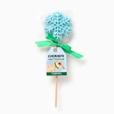 New Year! Lollipop "Snow Pita", taste: blueberries, 18 g.-4