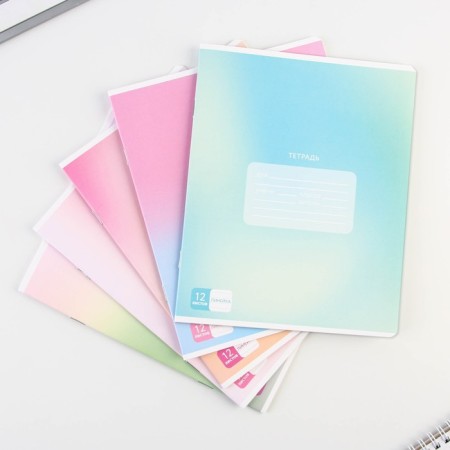 A notebook in the line of 12 sheets A5, on the paper clip "September 1: gradient", 5 types of mix, white 96%.-1