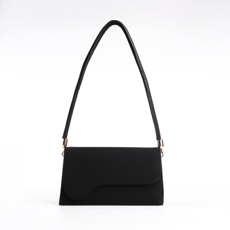 Female bag on one shoulder, on a zipper, black color-2