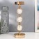 Summary Metal for 1 candle "Three white marble balls in the field" Gold 37x12x12 cm