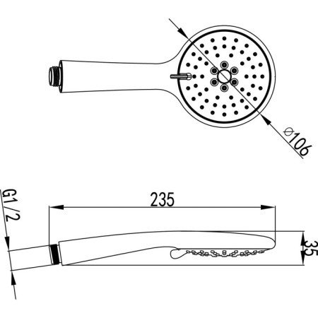 Shower watering can Lemark LM8095C, manual, D = 106 mm, round, 3 functions, chrome-1