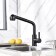 Fashun A56009-7 kitchen mixer, single-leaf, with sliding watering can, stainless steel, black