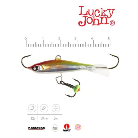 Балансир Lucky John NORDIC 4 + тройник, 4 см, цвет 02H блистер-1