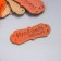 Handmade tag, skin, brown 1.5x4 cm