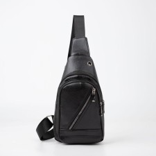 Sling bag, artificial leather, black color