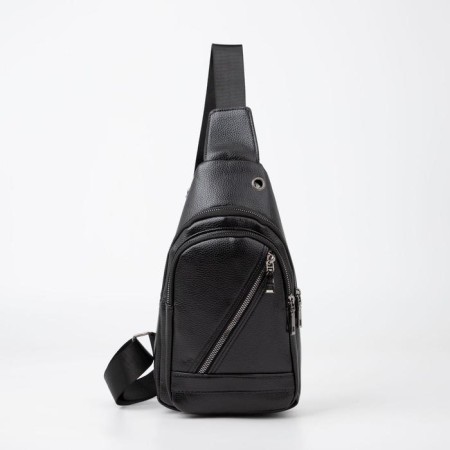 Sling bag, artificial leather, black color