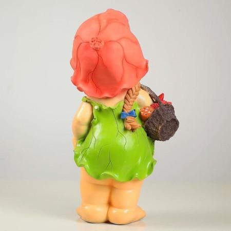 Garden figure "Girl Gnome with a basket" 26x18x52 cm-6