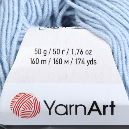 Yarn "Jeans" 55% cotton, 45% acrylic 160m/50g (75 bl. Golub)-2