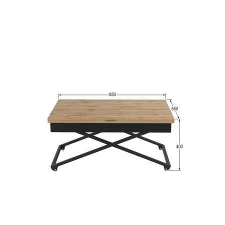 Transformable table "Andre Loft", 850 (1100) × 550 (850) × 400 (725) mm, chipboard, oak van-2