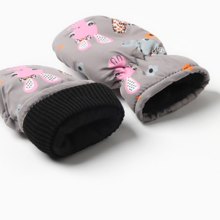 Winter children's mittens minku, gray color, 18cm-2