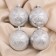 Set of balls plastic D-6 cm, 4 pcs "Frosty snowflakes" silver