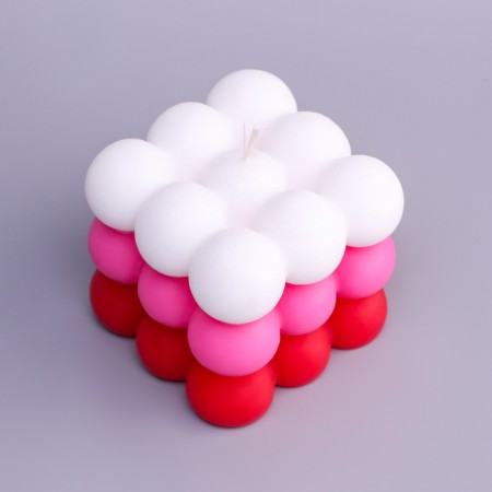 Figure Aromatic candle "Babb cube", 6 cm, white-red, berries-3