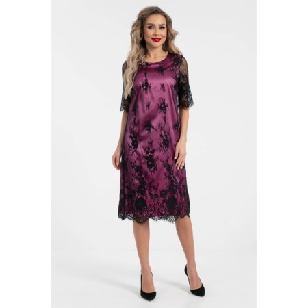 Female dress, size 44, black color, pink-2