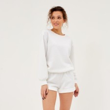 Women's pajamas (sweatshirt, shorts) minku: New Happy Color White, Rr. 50
