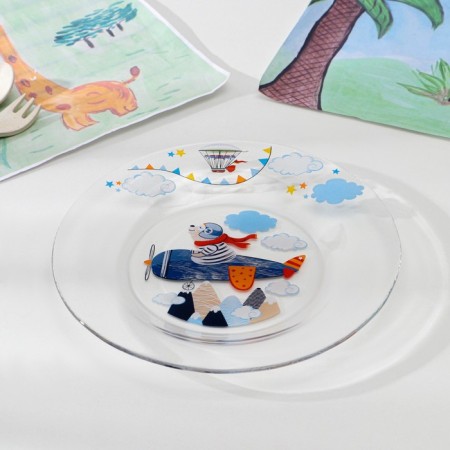 Набор стеклянной детской посуды «Авиаторы», 3 предмета, МИКС-3