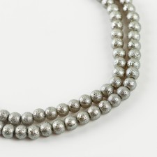 Glass beads, set 140 pcs., Diameter 1 pc. - 6 mm, silver color