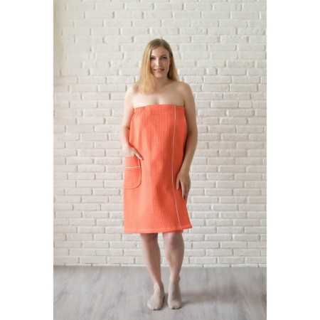 Pareo female, coral color, waffle sheet
