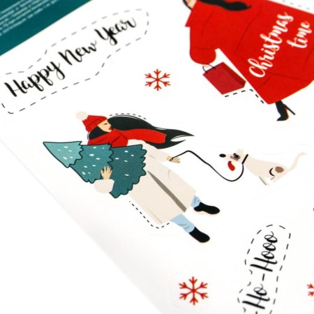 Paper stickers Ho-Ho-HO, 11 x 18 cm, New Year-1