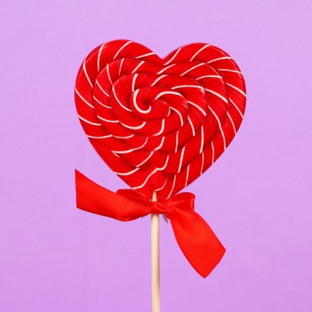 Caramel candy curly Sweet Ness is a large heart with a bow, strawberries, 100 g-1