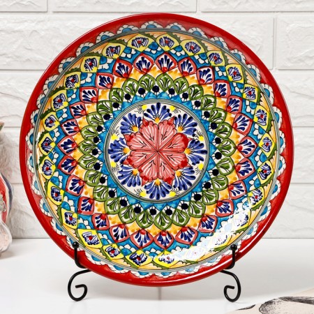 Largan Rishtan ceramics "Patterns", 32 cm, red-1