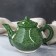 Tea set, Rishtan painting, 9 objects, green: kettle 0.8 l, Piala 0.3 l