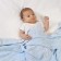 Knitted blanket, size 100x140 cm, blue color