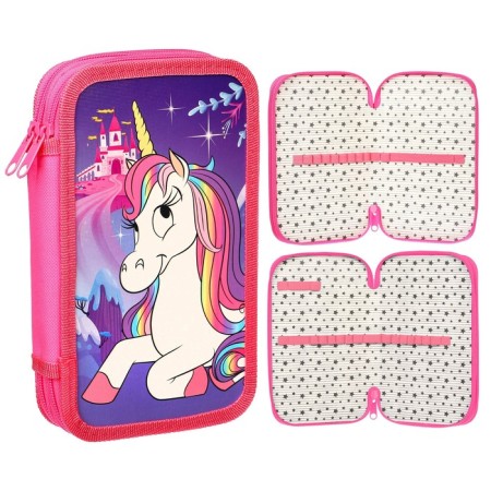 Penal 2 sections, 125x205x40 mm, laminated cardboard, Minnie Mouse and unicorn-1