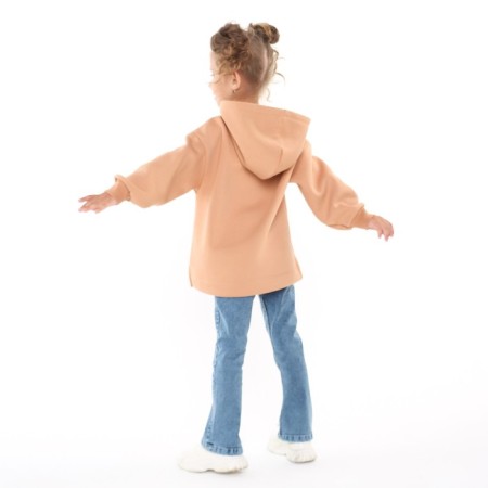 Sweatshirt for girls, sandy color, height 110 cm-3