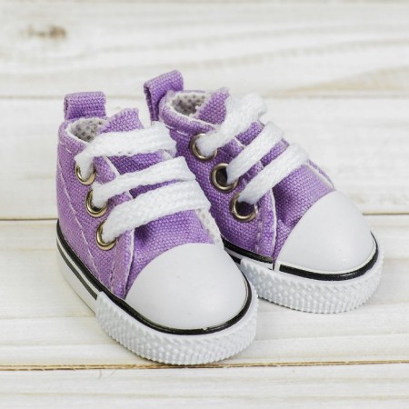 Doll sneakers, sole length 5 cm, purple color