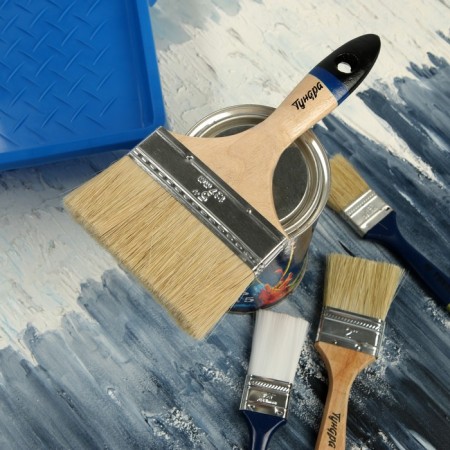 Brush flat tundra, natural bristles, wooden handle, 5 ", 125 mm-5