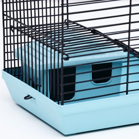 Mini cell for rodents "Pijon" No. 2, equipped, 27 x 15 x 16 cm, turquoise-7