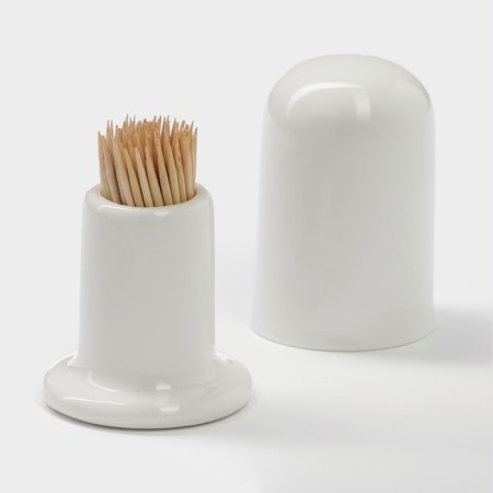 Porcelain stand for toothpicks Magistro "Classics", d = 5 cm, white color-3