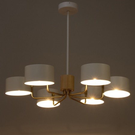 Brisco chandelier 6he27 40W white-gold 90x90x55 cm Bayerlux-2