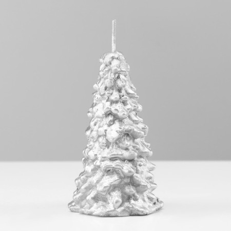 Newfly candle "Christmas tree" 10x5cm, silver-2