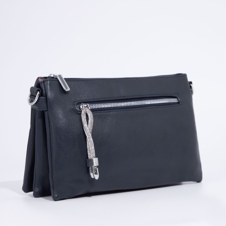 Bag Cross-Bodi with a zipper, blue color-2