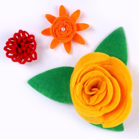 Set for creativity: Decor made of felt and a set of beads "Flower pleasure"-2
