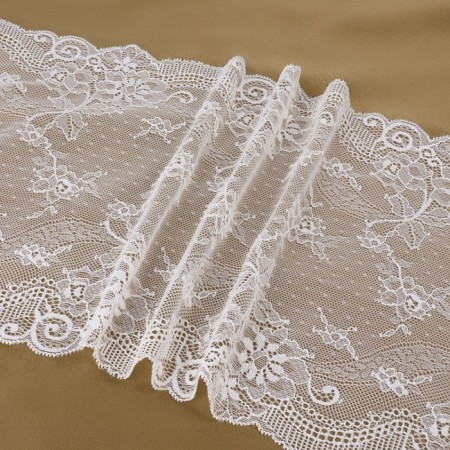 Lace elastic fabric, 240 mm × 2.7 ± 0.5 m, white color-2