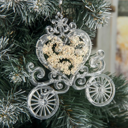 Decoration Christmas tree "carriage" shine 11x12 cm, transparent-2