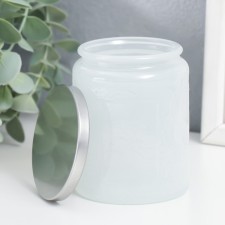 Bank for candles glass with a “flower” lid, cylinder 9x7x7 cm
