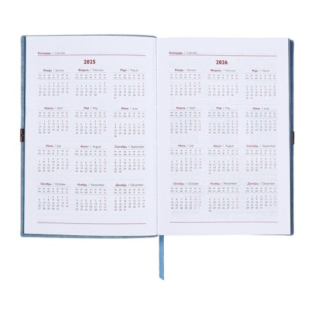 Dated 2025 diary, A5, 176 Escalada sheets, soft cover cover, pancake embossing, liesse, block 70 g/m2, blue-9