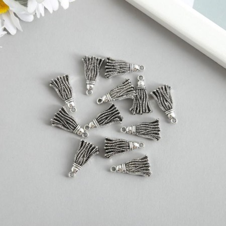Decor for creativity Metal "Brush" silver 2x1.2 cm-1
