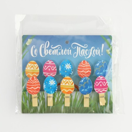 A set of clothespins for decorating the willow “with a bright Easter!”, 10 x 12 cm.-7