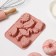 Baking shape “Tropics”, silicone, 18 × 14 × 2.5 cm, pink color.