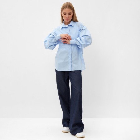 Women's blouse Minaku: Casual Collection Blue color, river 54-1