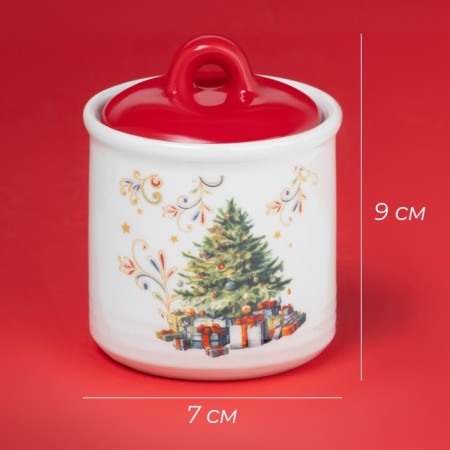 Sugar of the New Year's share "Magic tree", 150 ml, ceramics, white color-4