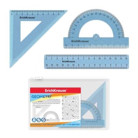 Set drawing line 15cm 3 pr erichkrause Glitter, (square, transporter)