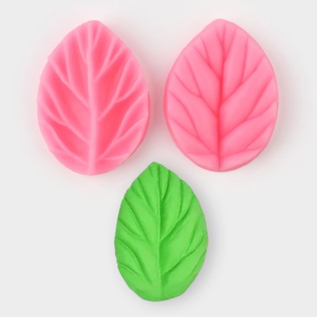 Mold "Cherry Leaf", silicone, 2 parts 7.5 × 5.5 cm, color mix