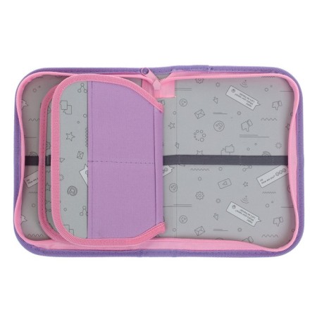 Penal 3 sections, tab inside, 140 x 210 x 40 mm, fabric, calligrata top block "butterflies"-5